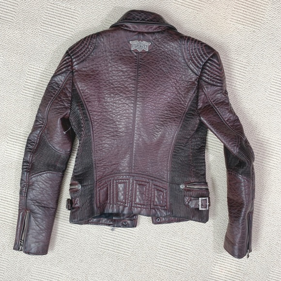 NWOT Affliction Wings Earned Moto Leather Burgundy Jacket S - Picture 3 of 8